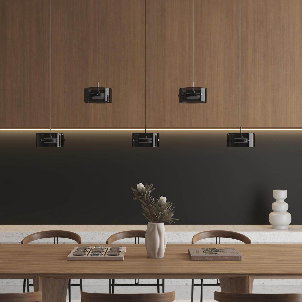 LED-HÄNGELEUCHTE 128/16/150 cm  - Schwarz, Design, Glas/Kunststoff (128/16/150cm) - Novel