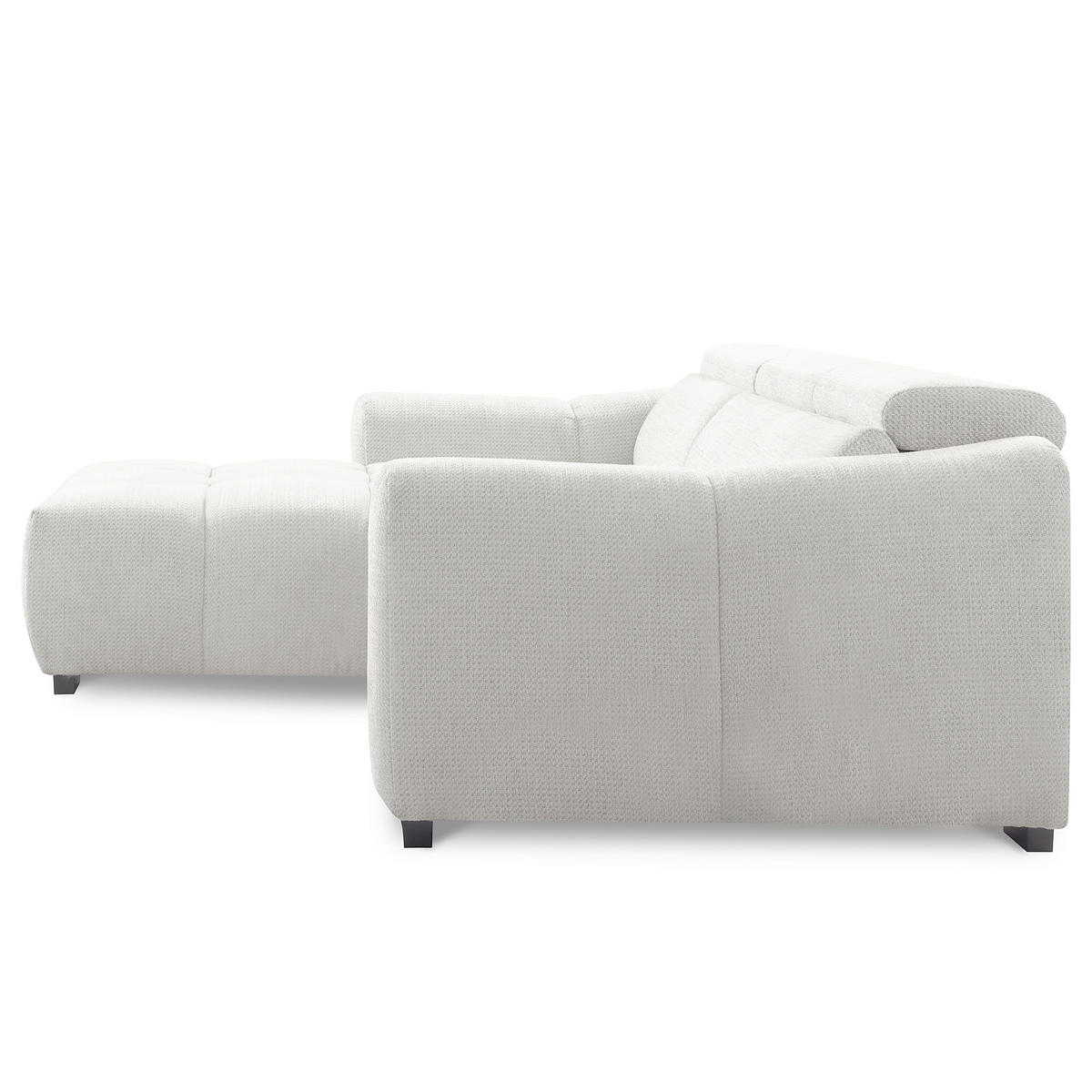 ECKSOFA  Webstoff Silberfarben  - Silberfarben/Schwarz, Design, Kunststoff/Textil (177/274cm) - Livetastic