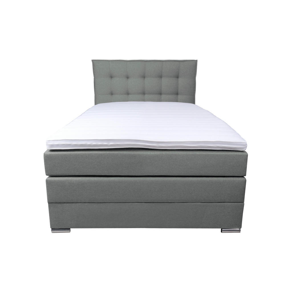 Thumbnail - Boxxx Boxspringbett, Dunkelgrau, Textil, H3, 5-Zonen, Höhe ca. 18 cm, 140x200 cm, Oeko-Tex® Standard 100, Topper durchge...
