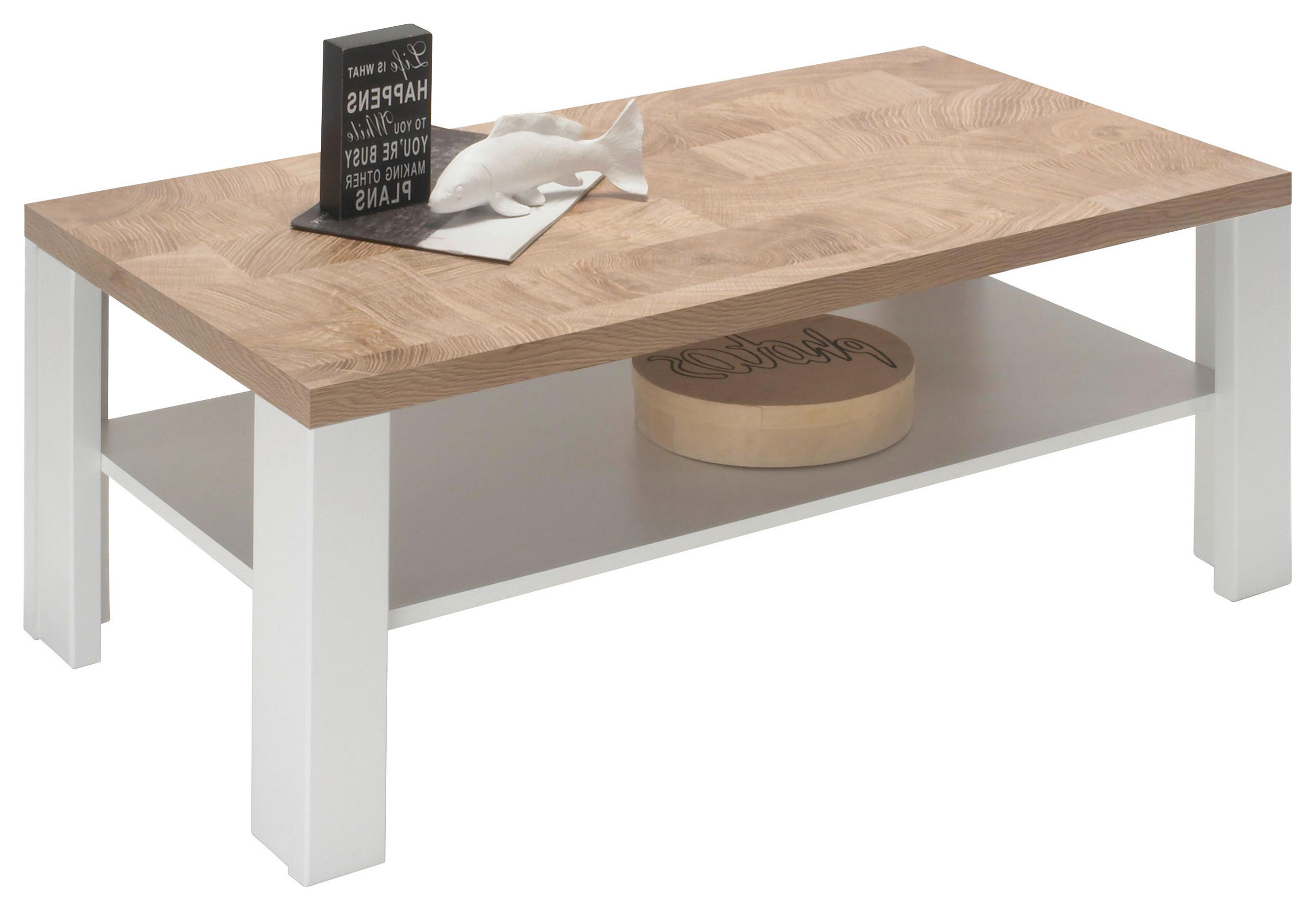 KONFERENČNÍ STOLEK, bílá, barvy dubu, kompozitní dřevo, 115/62/45 cm - bílá/barvy dubu, Lifestyle, kompozitní dřevo (115/62/45cm) - Carryhome