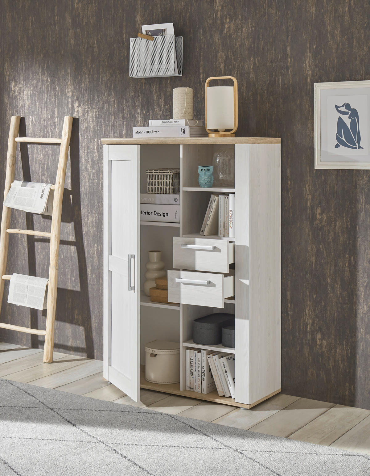 HIGHBOARD  in 90/135/38 cm  - Silberfarben/Lärchefarben, LIFESTYLE, Holzwerkstoff/Kunststoff (90/135/38cm) - MID.YOU