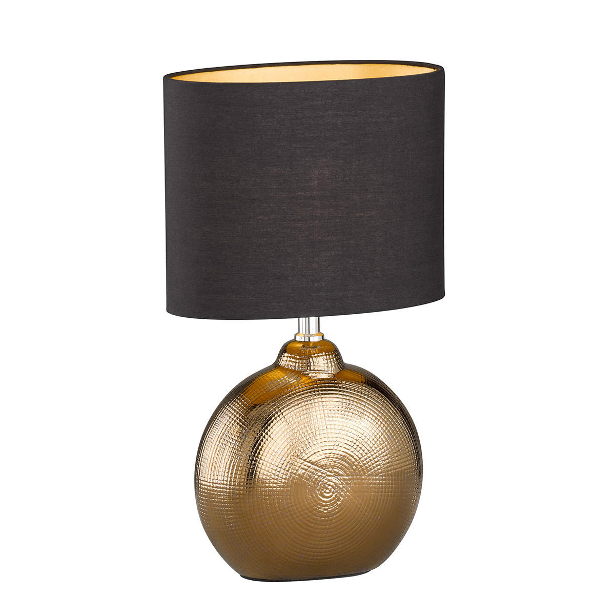 Fischer & Honsel Tischleuchte Foro Schwarz, Gold 13x36x23 cm