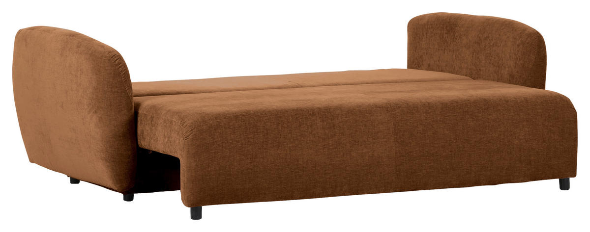 SCHLAFSOFA in Flachgewebe Rostfarben  - Rostfarben/Schwarz, KONVENTIONELL, Kunststoff/Textil (250/74/108cm) - Carryhome