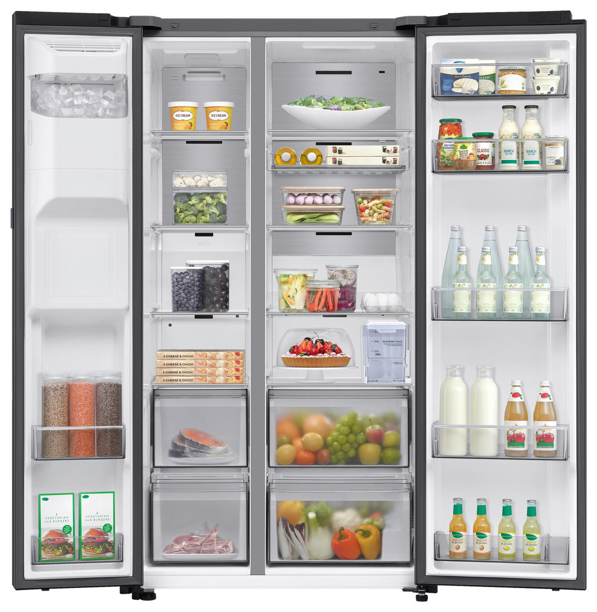 SIDE-BY-SIDE 91,2/178/72,6 cm RS80F67KCFEF  - Schwarz, Basics, Glas/Kunststoff (91,2/178/72,6cm) - Samsung