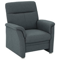 SESSEL Flachgewebe Blau  - Blau/Alufarben, Konventionell, Textil/Metall (90/100/89cm) - Beldomo Comfort