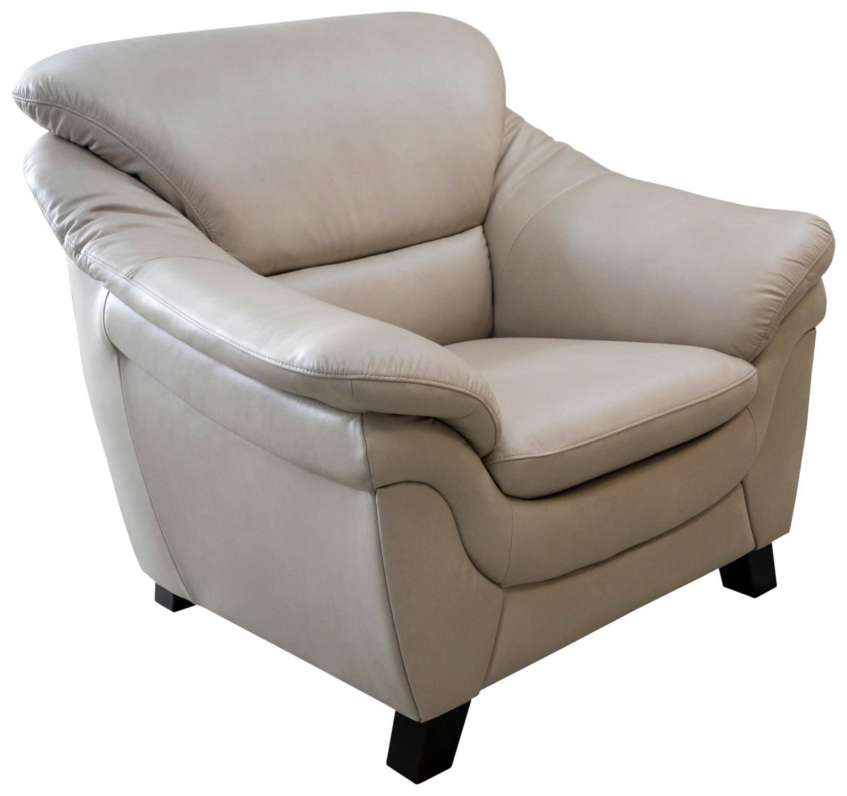 FOTEL - diófa színű/ekrü, bőr (110/96/102cm) - Andante