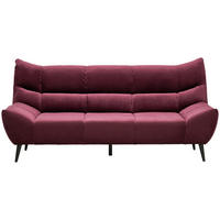 3-SITZER-SOFA Mikrofaser Weinrot  - Weinrot/Schwarz, Design, Textil/Metall (222/106/99cm) - Xora