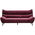 3-SITZER-SOFA in Mikrofaser Weinrot  - Weinrot/Schwarz, Design, Textil/Metall (222/106/99cm) - Xora