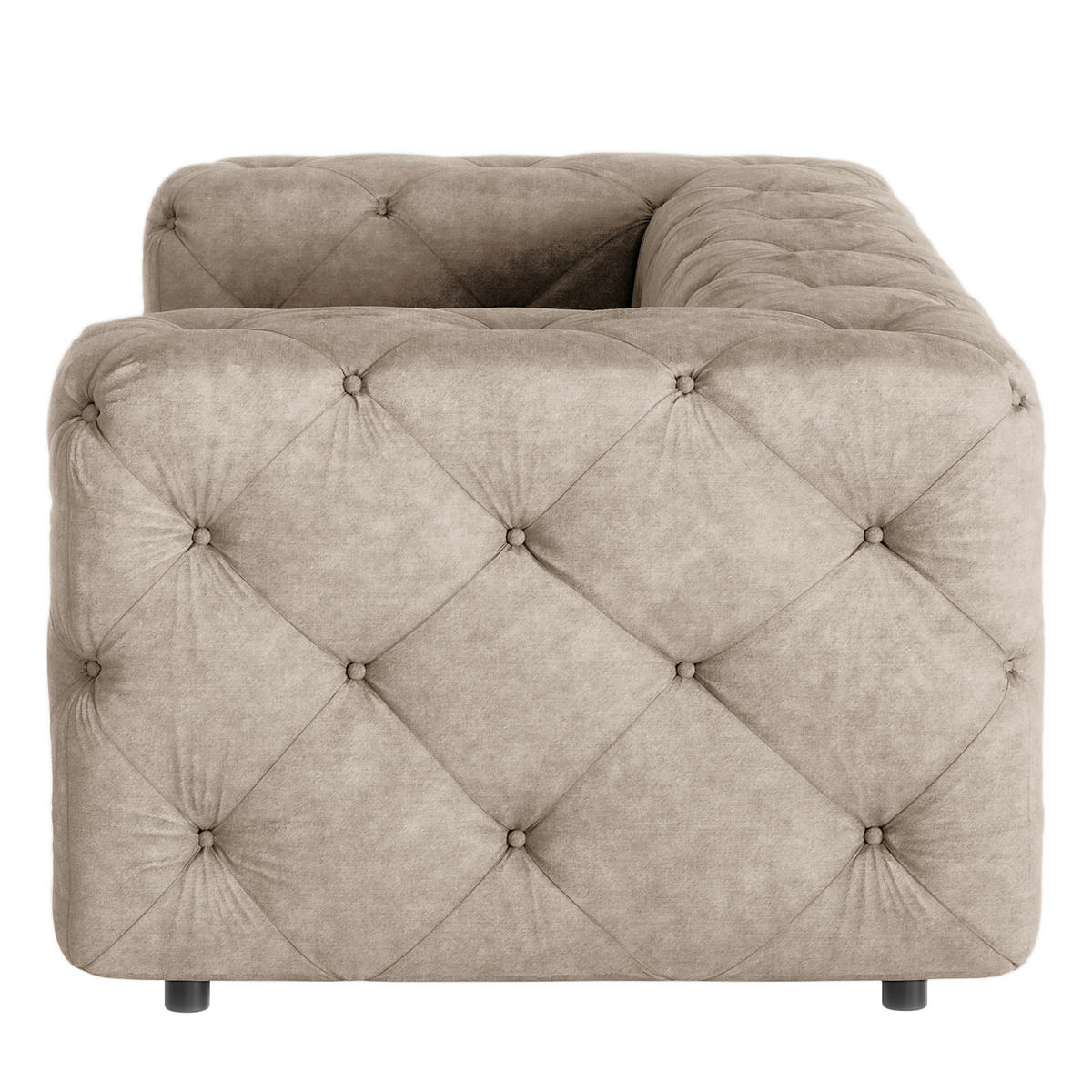 2-SITZER-SOFA Fresco in Mikrofaser Cappuccino  - Schwarz/Cappuccino, Design, Kunststoff/Textil (193/71/100cm) - P & B