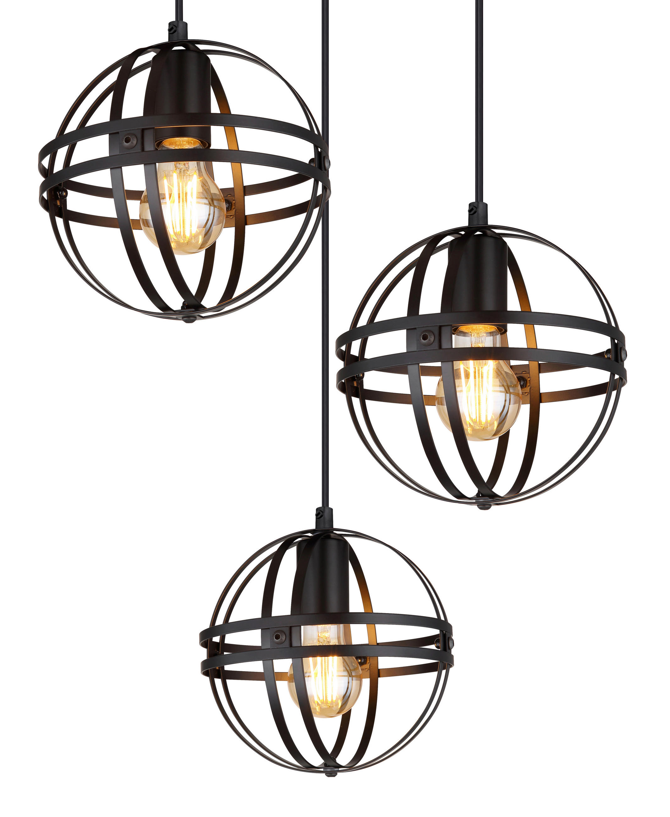 HÄNGELEUCHTE 47/120 cm   - Schwarz, Design, Kunststoff/Metall (47/120cm) - Globo