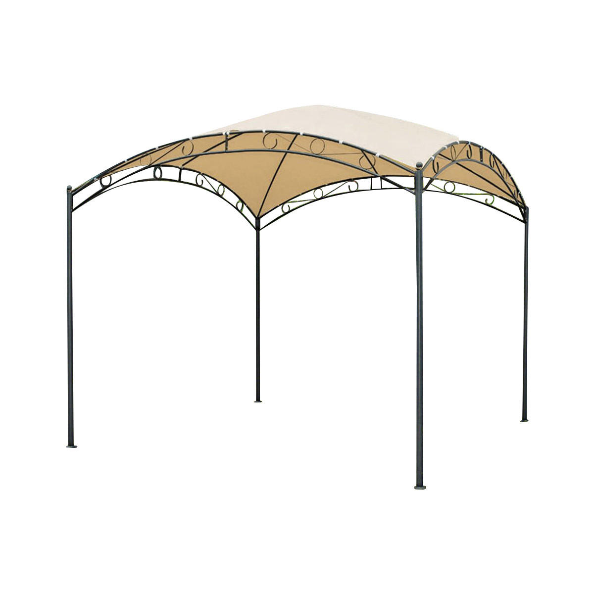 PAVILLON 295/279/295 cm Stahl  - Beige/Schwarz, MODERN, Kunststoff/Metall (295/279/295cm) - Gardenson