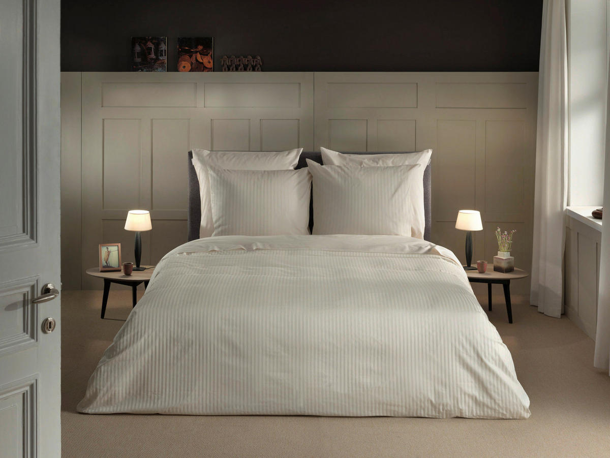 BETTWÄSCHE Banda Makosatin 155/220 cm  - Elfenbein, Basics, Textil (155/220cm)