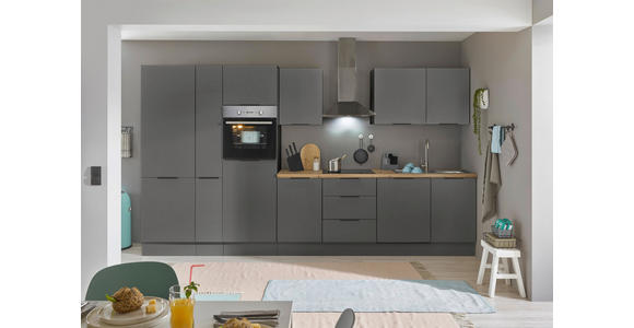 KÜCHENBLOCK   in Graphitfarben  - Schwarz/Graphitfarben, Basics, Holzwerkstoff/Metall (370/211/60cm) - Xora