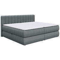 FAMILIENBOXSPRINGBETT - Anthrazit/Schwarz, Design, Kunststoff/Textil (240/200cm) - Chameo