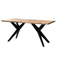 ESSTISCH 120/60/76 cm Echtholz  Holz in verschiedenen Größen erhältlich rechteckig Akaziefarben  - Schwarz/Akaziefarben, Design, Holz/Metall (120/60/76cm) - Livetastic