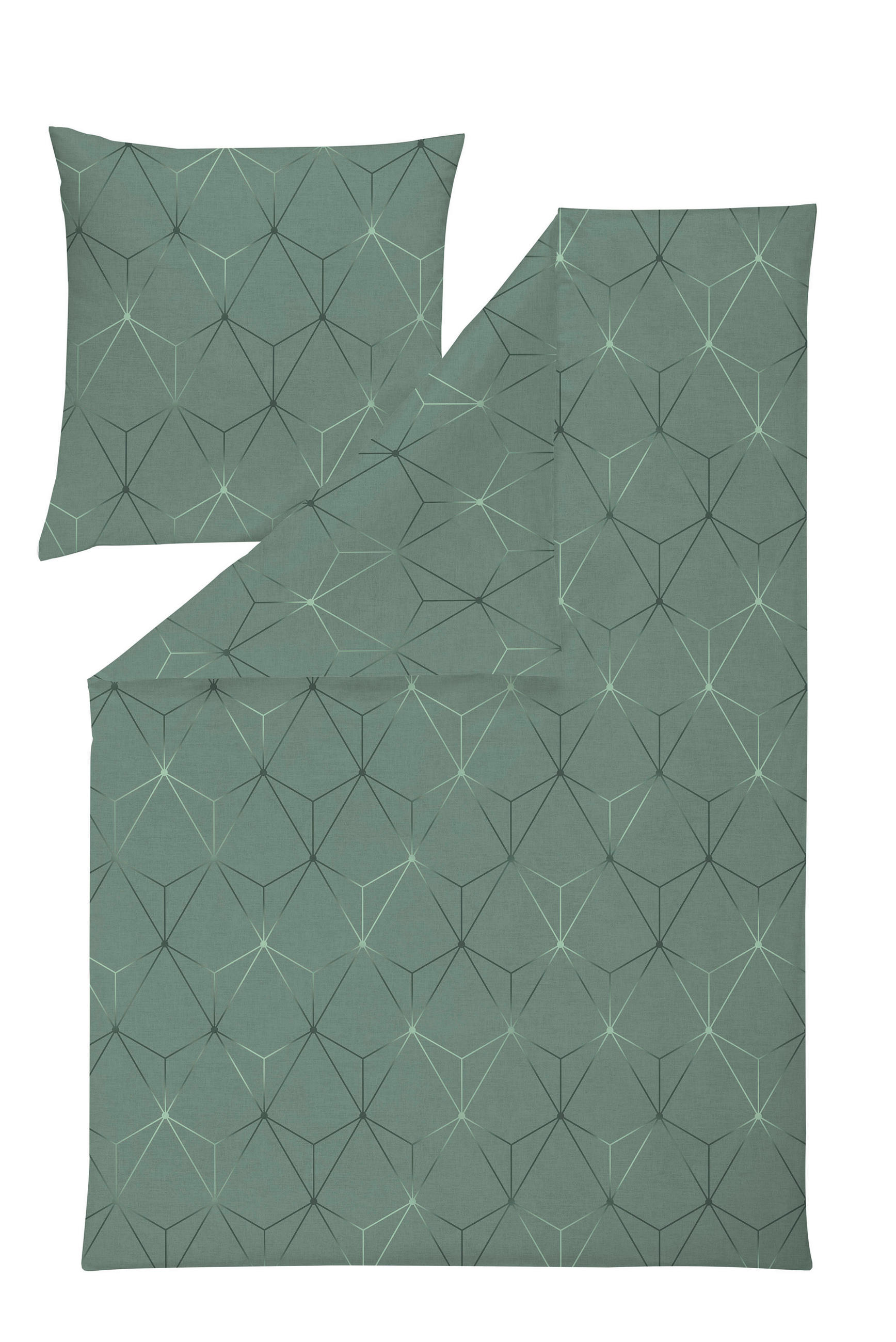 BETTWÄSCHE 135/200 cm ATELIER Makosatin  - Grün, Design, Textil (135/200cm) - Estella
