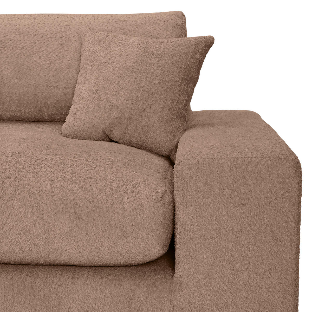 ECKSOFA  Rotbraun Bouclé  - Rotbraun/Greige, MODERN, Kunststoff/Textil (255/255cm) - Landscape