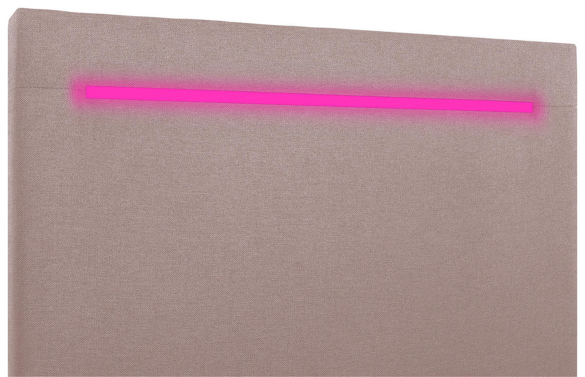 BOXBETT 100/200 cm,  in Rosa, Bettkasten, Topper, Kopfteilbeleuchtung,  - Schwarz/Rosa, MODERN, Kunststoff/Textil (100/200cm) - MID.YOU