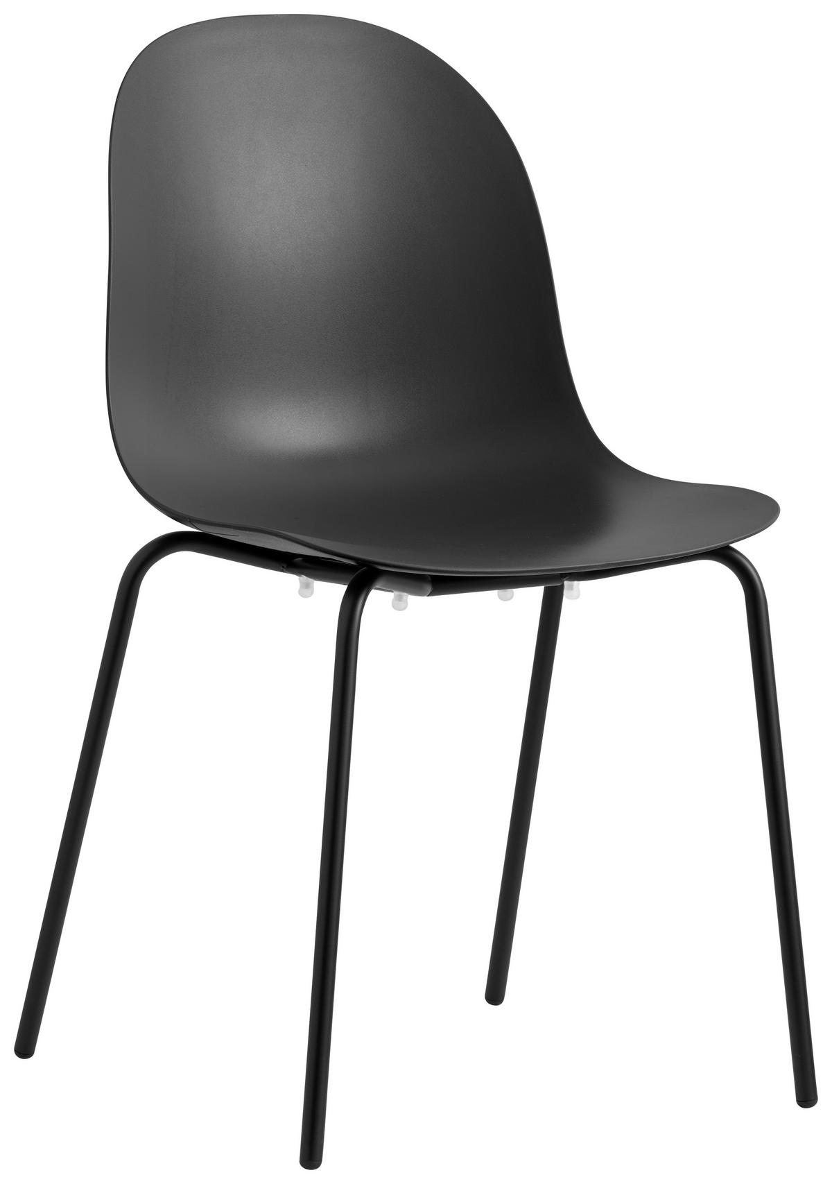 GARTENSTUHL-SET Edelstahl Schwarz  - Schwarz, Basics, Kunststoff/Metall (53,5/83/52,5cm) - Connubia 