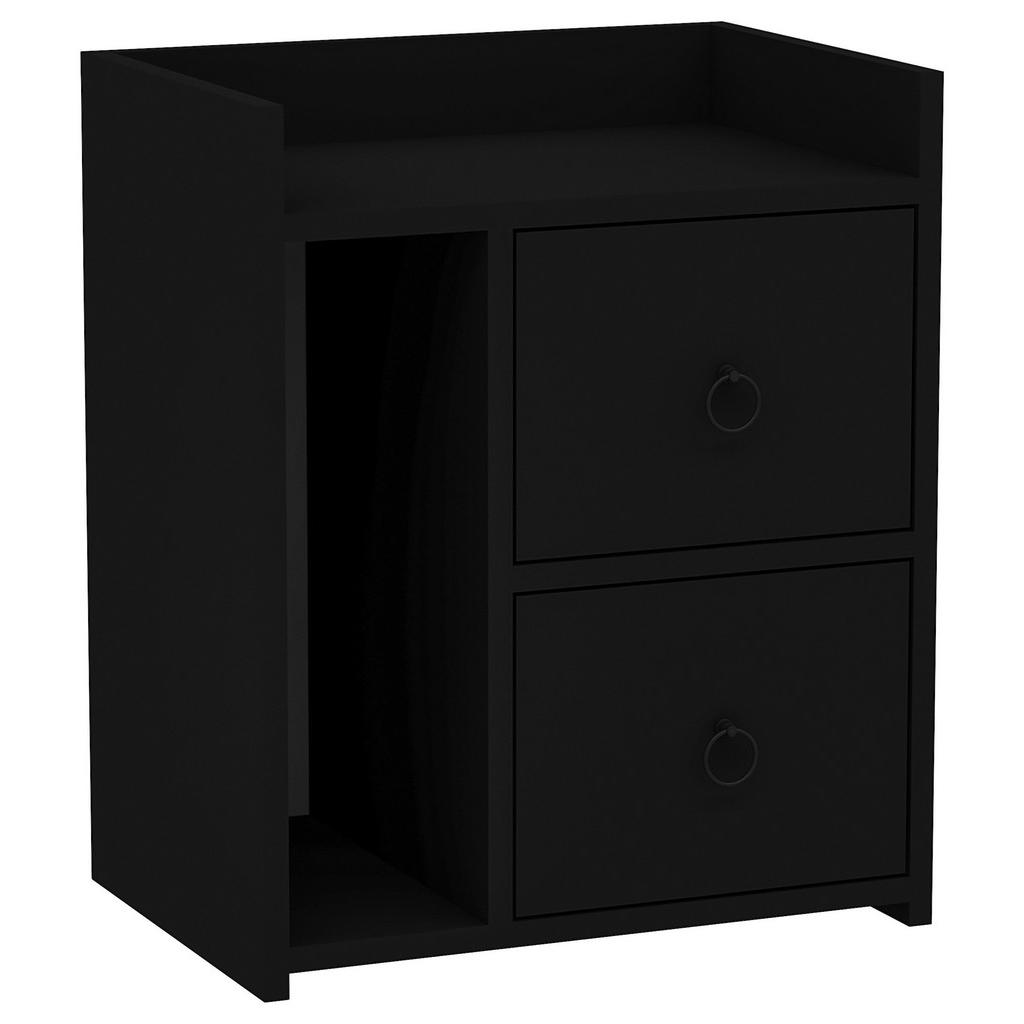 Nachtkästchen Schwarz H: 60 Cm Venus