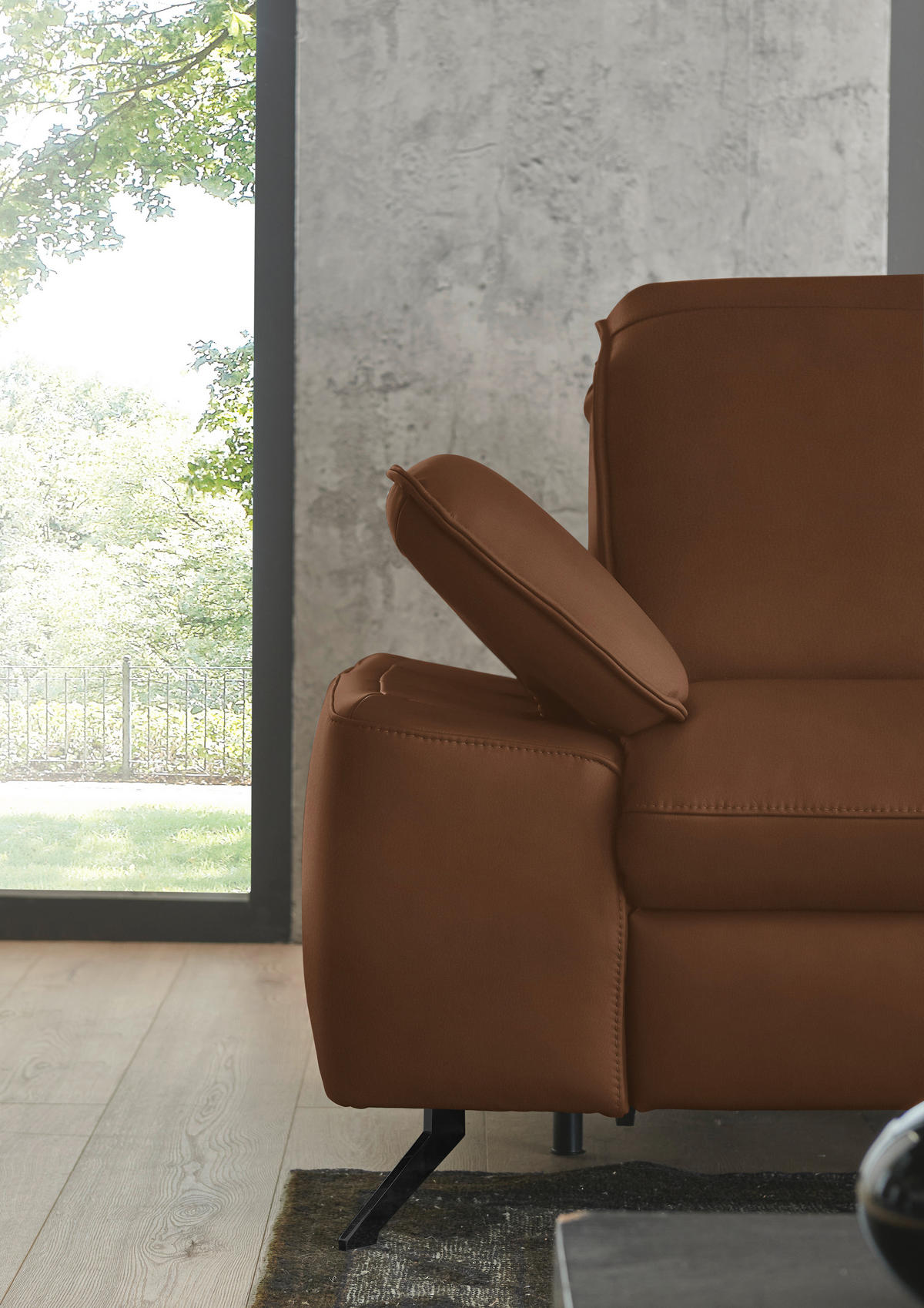 ECKSOFA  Echtleder Beigebraun  - Beigebraun/Schwarz, Design, Leder/Metall (307/169cm) - Beldomo Premium
