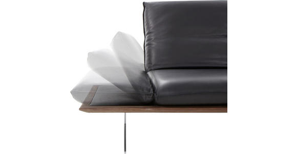 2,5-SITZER in Echtleder Schwarz - Schwarz/Nickelfarben, Design, Leder (236/73/93cm) - Dieter Knoll