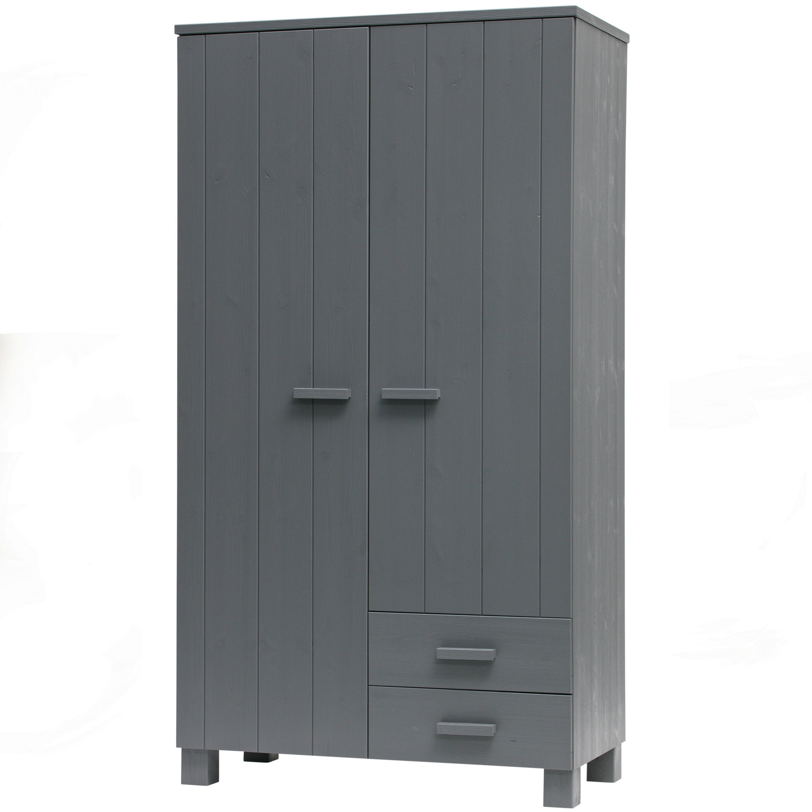 GARDEROBENSCHRANK 111/202/55 cm  - Dunkelgrau, Design, Holz/Holzwerkstoff (111/202/55cm) - Livetastic