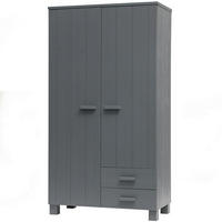 GARDEROBENSCHRANK Dennis  in 111/202/55 cm  - Dunkelgrau, Design, Holz/Holzwerkstoff (111/202/55cm) - Livetastic