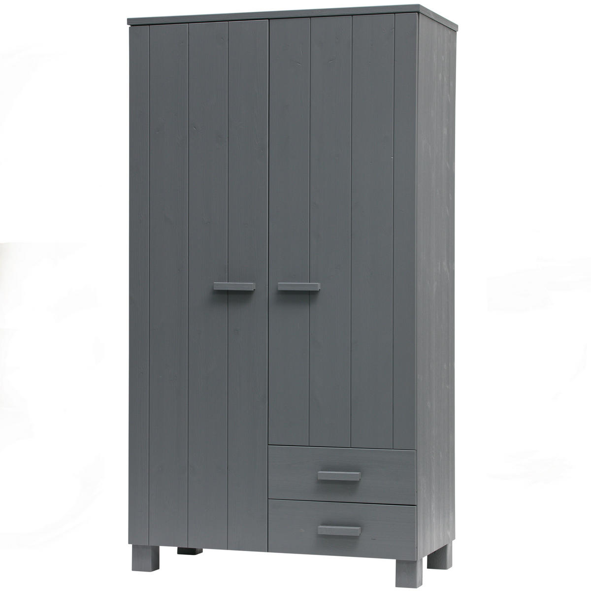 GARDEROBENSCHRANK Dennis  in 111/202/55 cm  - Dunkelgrau, Design, Holz/Holzwerkstoff (111/202/55cm) - Livetastic