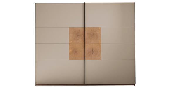SCHWEBETÜRENSCHRANK  in Kaschmir, Eiche Artisan  - Kaschmir/Schwarz, KONVENTIONELL, Holzwerkstoff/Metall (270/225,5/63,7cm) - Xora