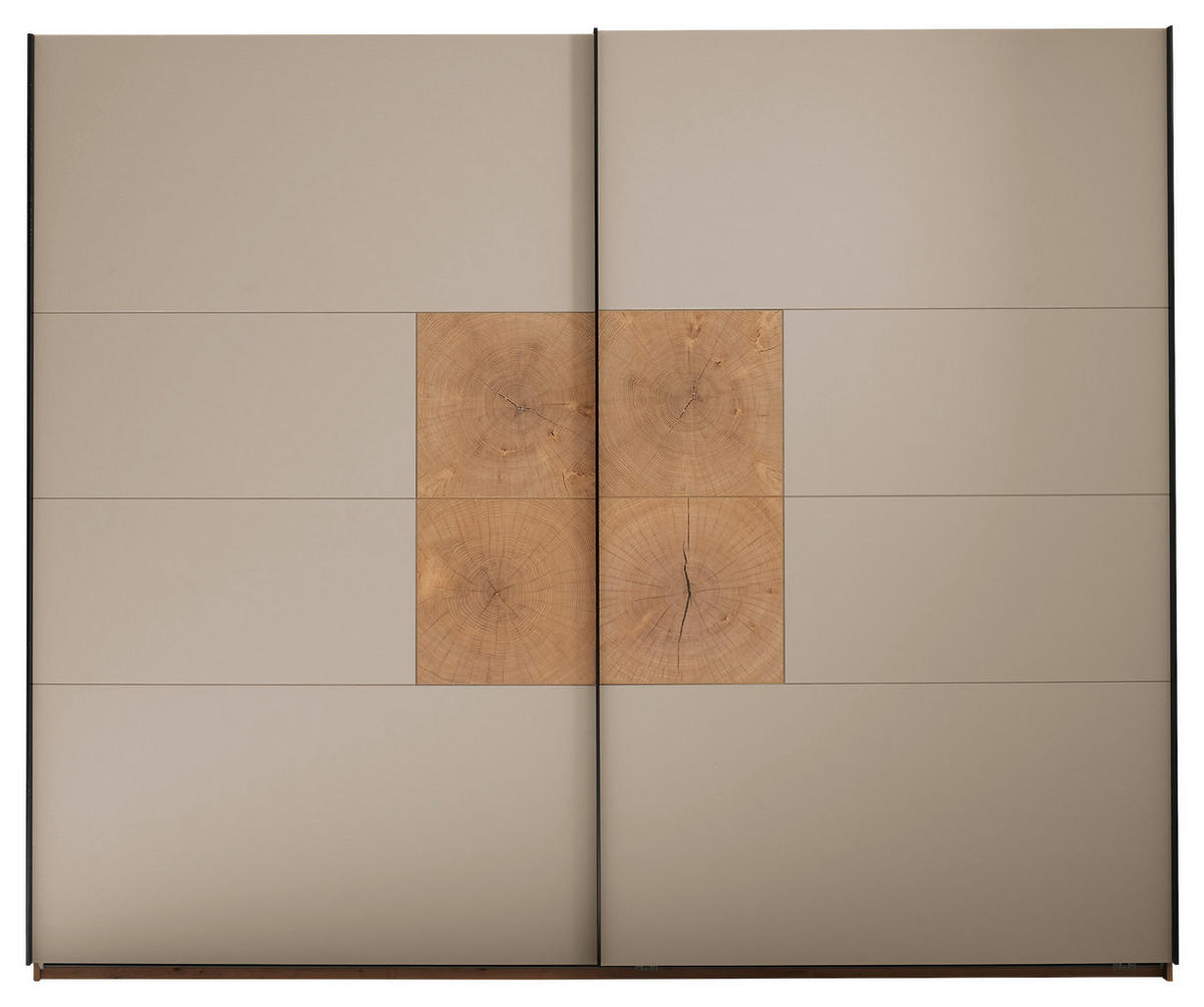 SCHWEBETÜRENSCHRANK  in Kaschmir, Eiche Artisan  - Kaschmir/Schwarz, KONVENTIONELL, Holzwerkstoff/Metall (270/225,5/63,7cm) - Xora