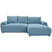 ECKSOFA in Webstoff Blau  - Blau/Schwarz, Modern, Kunststoff/Textil (265/175cm) - MID.YOU