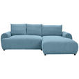 ECKSOFA Blau Webstoff  - Blau/Schwarz, MODERN, Kunststoff/Textil (265/175cm) - Carryhome