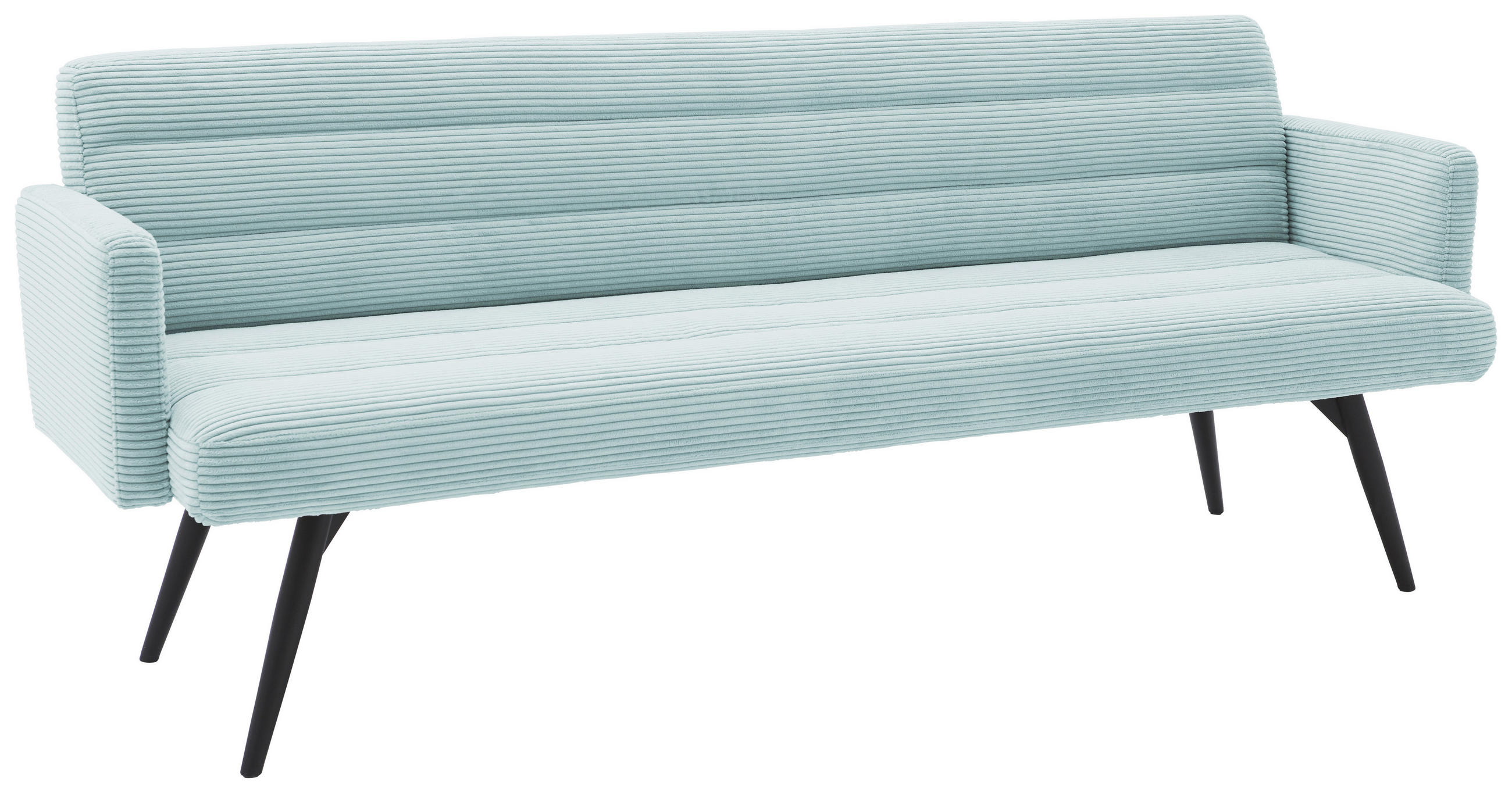 SITZBANK 216/86/68 cm Cord Hellblau Metall  - Schwarz/Hellblau, Design, Textil/Metall (216/86/68cm) - Dieter Knoll