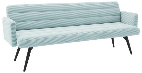 SITZBANK 216/86/68 cm Cord Hellblau Metall  - Schwarz/Hellblau, Design, Textil/Metall (216/86/68cm) - Dieter Knoll
