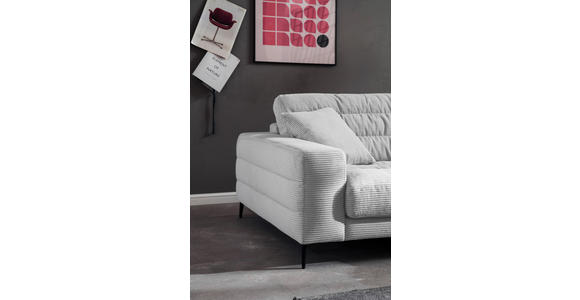 ECKSOFA Grau Cord - Schwarz/Grau, Design, Textil/Metall (207/296cm) - Dieter Knoll