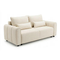SCHLAFSOFA KIARA Bouclé Beige  inkl.  - Beige/Schwarz, Design, Kunststoff/Textil (235/100/100cm) - MID.YOU