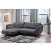 ECKSOFA SAMOA Anthrazit Struktur  - Anthrazit/Schwarz, Design, Textil/Metall (187/282cm) - Livetastic