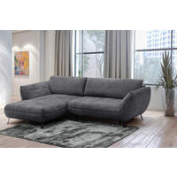 ECKSOFA in Struktur Anthrazit  187/282 cm  - Anthrazit/Schwarz, Design, Textil/Metall (187/282cm) - Livetastic