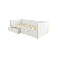 BETT in Weiß, Kieferfarben  - Weiß/Kieferfarben, MODERN, Holz (90/200cm) - Chameo