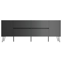SIDEBOARD Posseik Industrial  in 199/75,8/42 cm  - Eichefarben/Graphitfarben, Design, Holzwerkstoff/Metall (199/75,8/42cm) - P & B