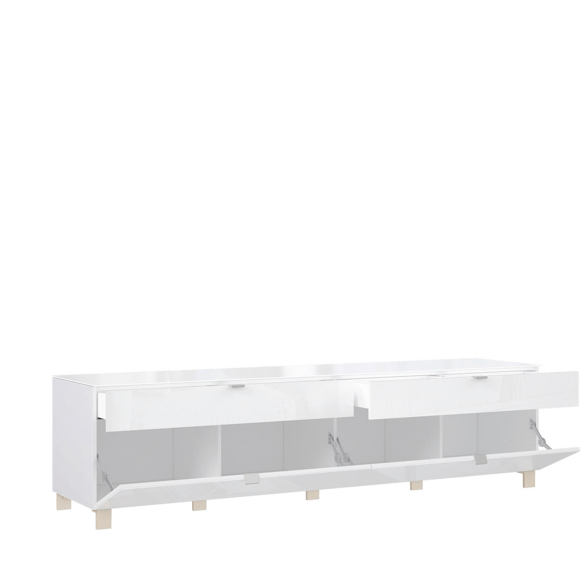 TV-ELEMENT - Edelstahlfarben/Champagner, Design, Glas/Holzwerkstoff (219,9/57/52,5cm) - Hom`in
