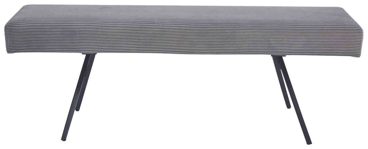 SITZBANK in Metall, Textil Dunkelgrau  - Dunkelgrau/Schwarz, KONVENTIONELL, Textil/Metall (140/49/47cm) - MID.YOU