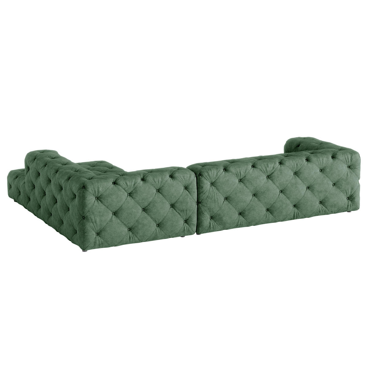 ECKSOFA Mikrofaser Waldgrün  - Waldgrün/Schwarz, Design, Kunststoff/Textil (325/228cm) - P & B