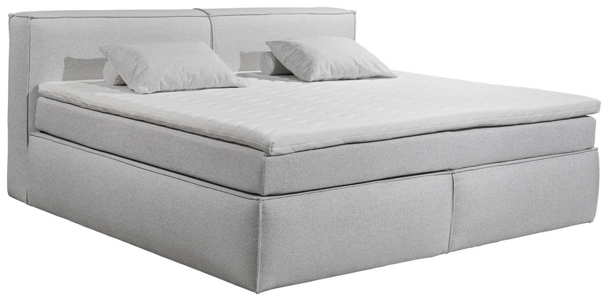 BOXSPRINGBETT 240/200 cm  in Silberfarben  - Silberfarben/Schwarz, LIFESTYLE, Kunststoff/Textil (240/200cm) - Boxxx