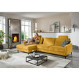 ECKSOFA  in Chenille, Flachgewebe Currygelb  175/316 cm  - Currygelb/Schwarz, Design, Textil/Metall (175/316cm) - Dieter Knoll