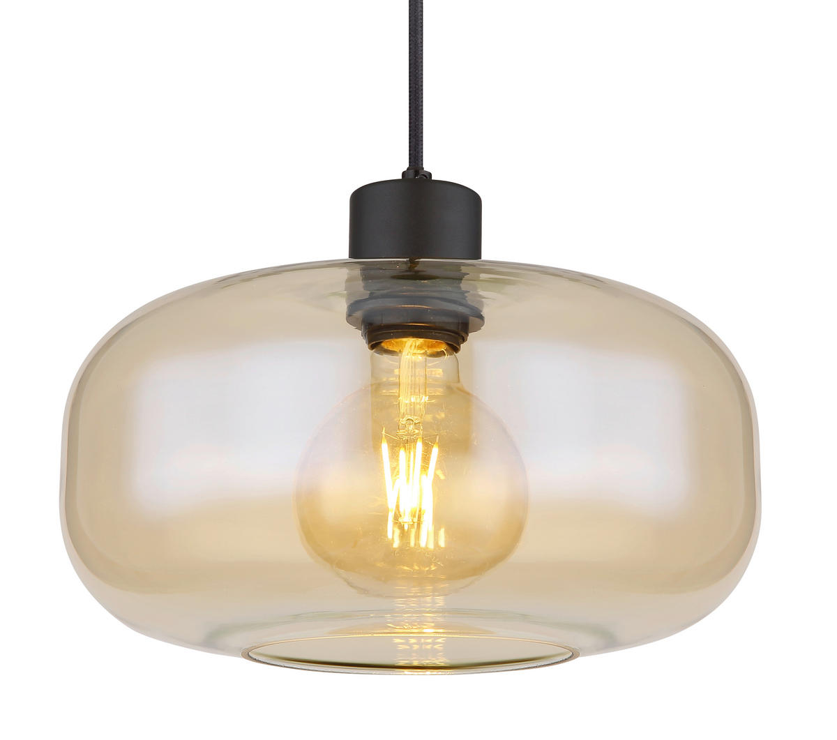 HÄNGELEUCHTE 28/120 cm    - Schwarz, Basics, Glas/Metall (28/120cm) - Globo