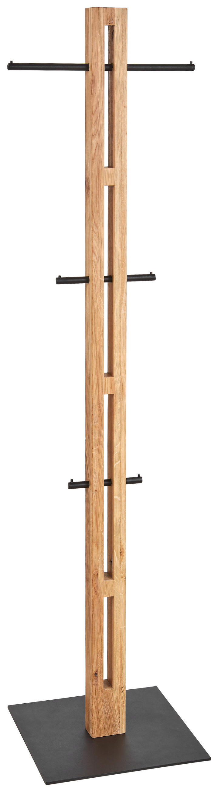 KLEIDERSTÄNDER in Schwarz, Eichefarben 45/174,9/40 cm   - Eichefarben/Schwarz, Natur, Holz/Metall (45/174,9/40cm) - Linea Natura