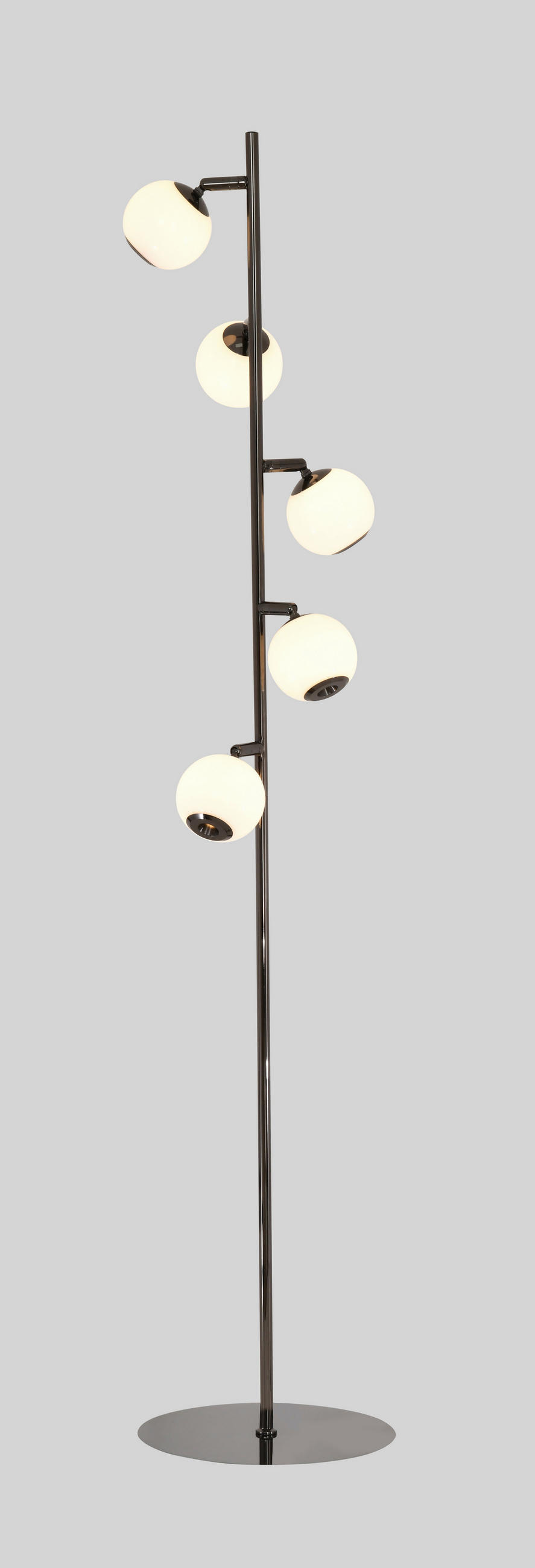 LED-STEHLEUCHTE Luberon 32,5/151/32,5 cm  - Schwarzchrom, Design, Glas/Kunststoff (32,5/151/32,5cm)