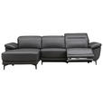 ECKSOFA in Lederlook Echtleder, Kombination Echtleder/Lederlook Schwarz  - Schwarz, Design, Leder/Kunststoff (164/269cm) - Xora